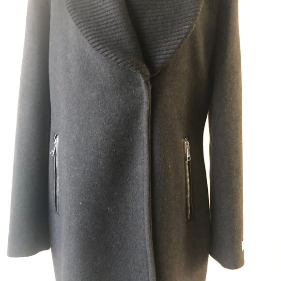 Like New - Calvin Klein Shawl Collar Wool Blend Double-Breasted Coat Size S - Picture 7 of 17